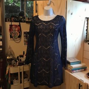 Navy Blue lace boho Dress